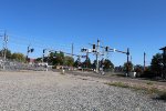 Light Rail And Train Crossing 